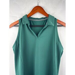 Baleaf Womens Sleeveless Collared Golf Tank Top Green Racerback Size M